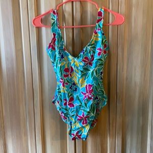 Tropical floral bathing suit, classic